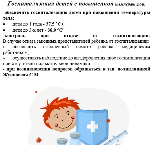 Госпитализация детей с повышенной температурой