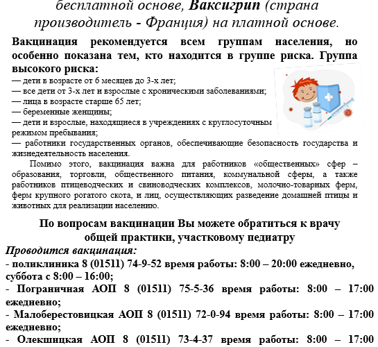 Вакцинация для профилактики гриппа